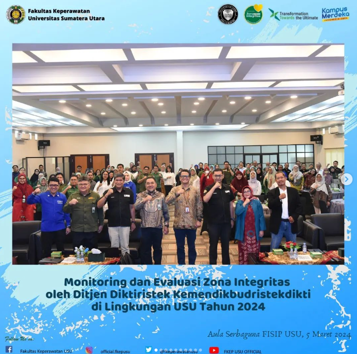 Monitoring and Evaluation of the Integrity Zone by the Directorate General of Higher Education, Research, and Technology, Ministry of Education, Culture, Research, and Technology in the USU Environment
